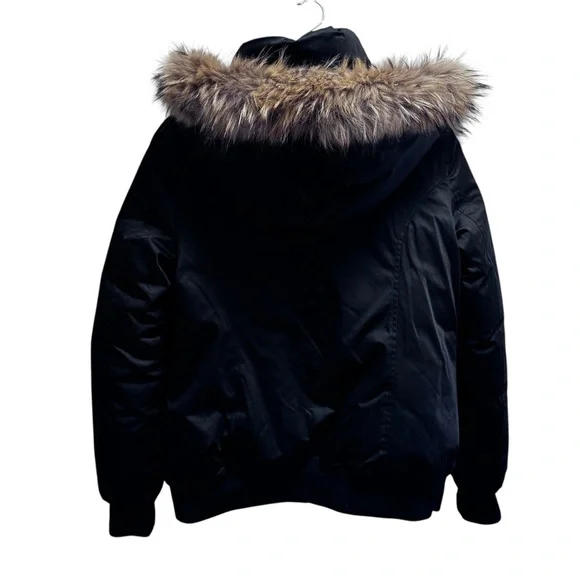 Soia & Kyo Yohann Down Insulated Bomber Black Real Fur Size Large - Picture 13 of 16
